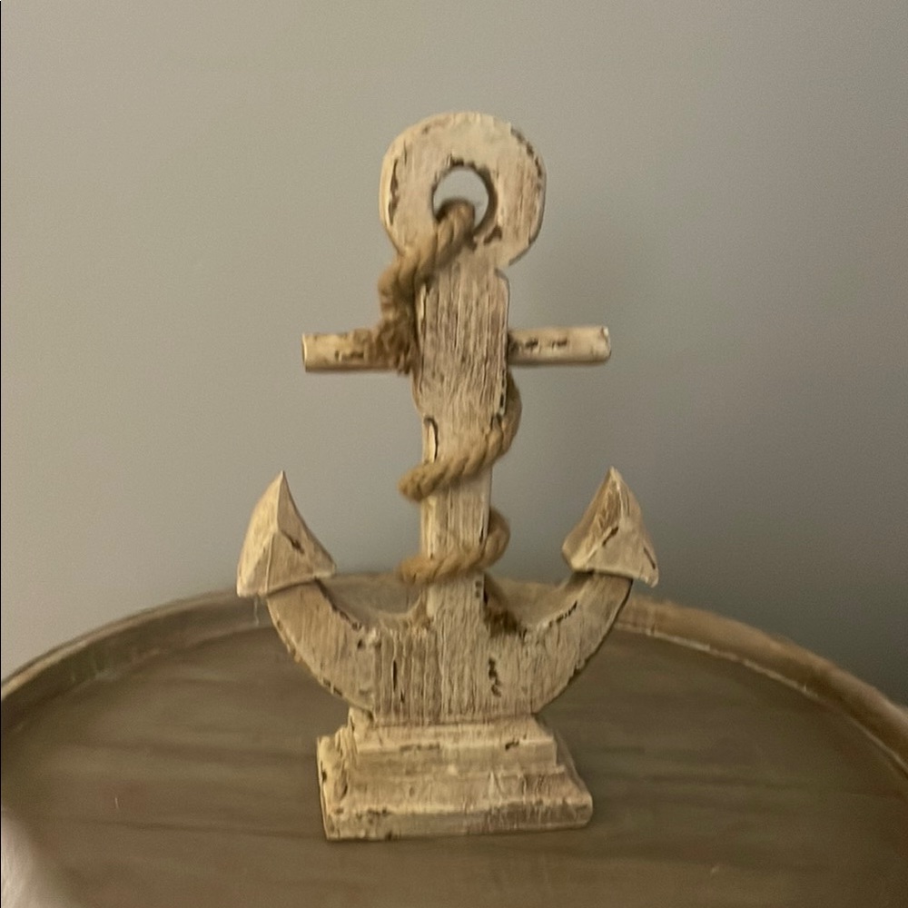 Unlisted Rustic Anchor Decor - Cream and Brown